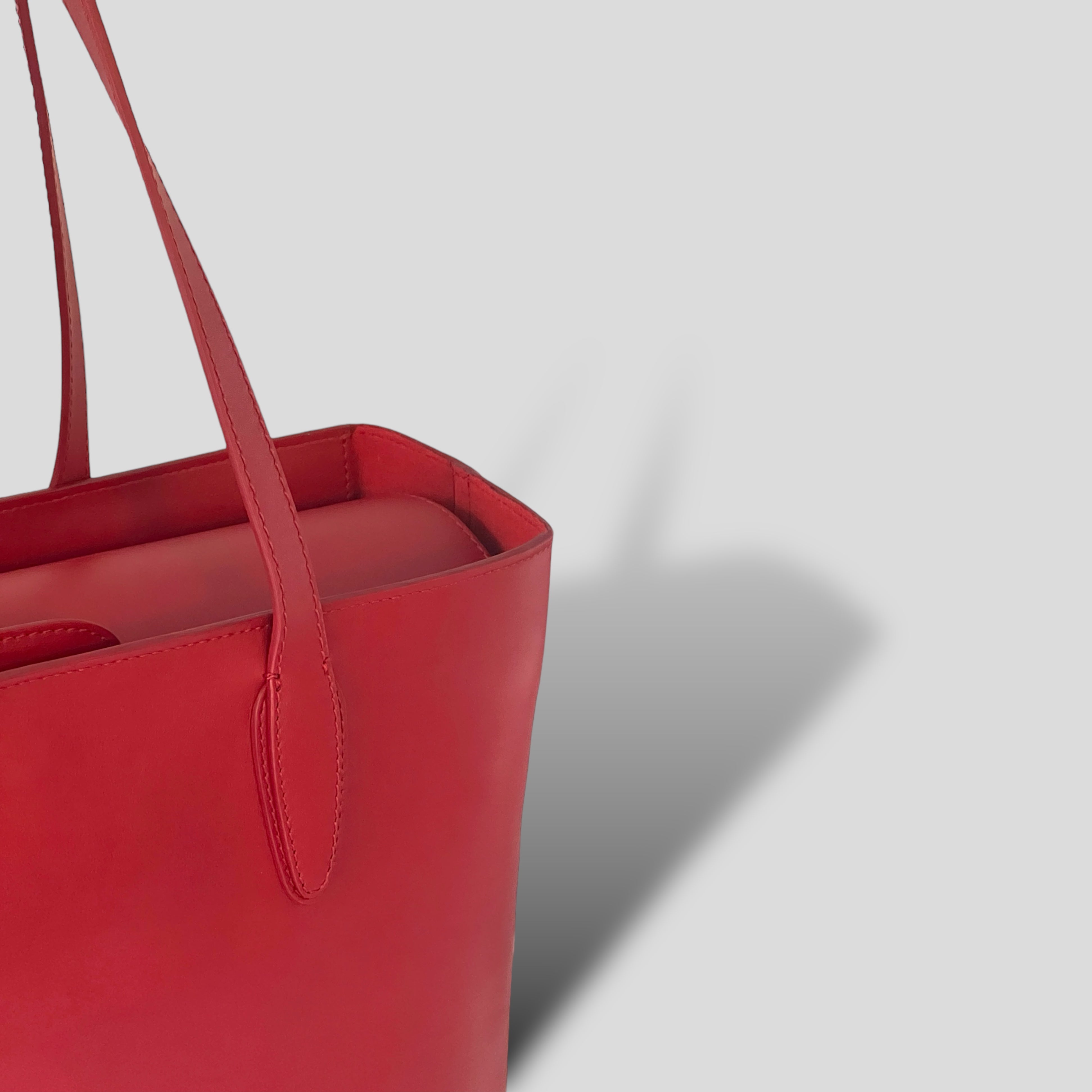 Zara red tote bag sale